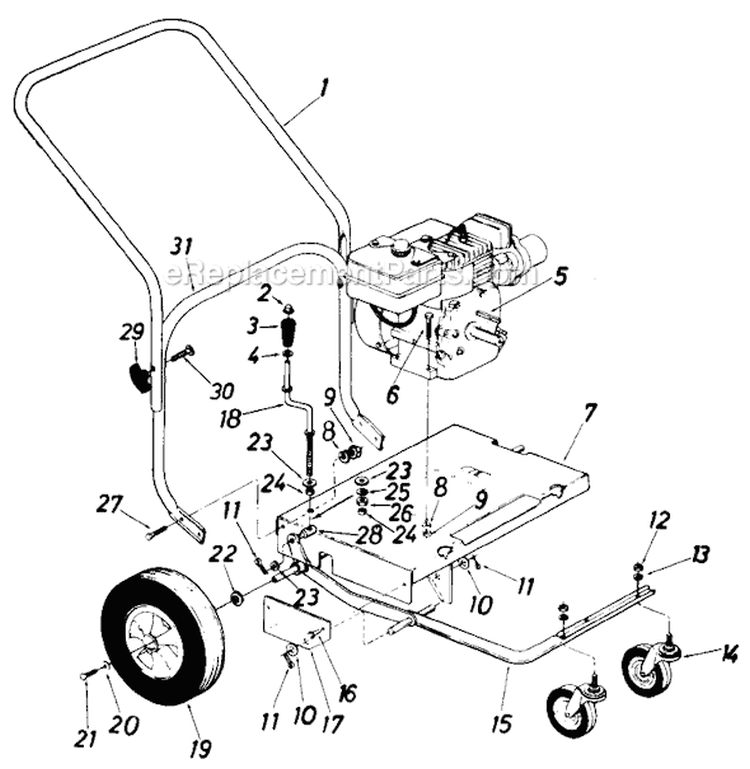 Page A Diagram and Parts List for 240695 1990 MTD Leaf Blower / Vacuum