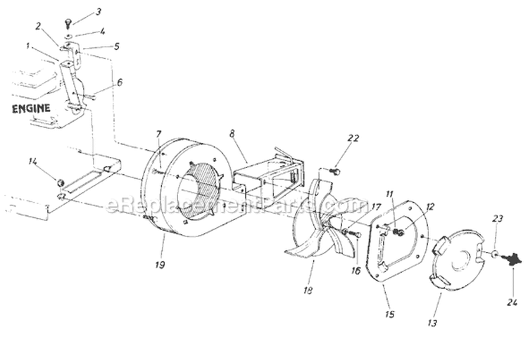 Page B Diagram and Parts List for 241-692-033 1991 MTD Leaf Blower / Vacuum