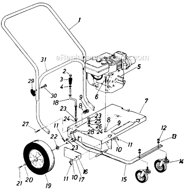 Page A Diagram and Parts List for 241-692-134 1991 MTD Leaf Blower / Vacuum