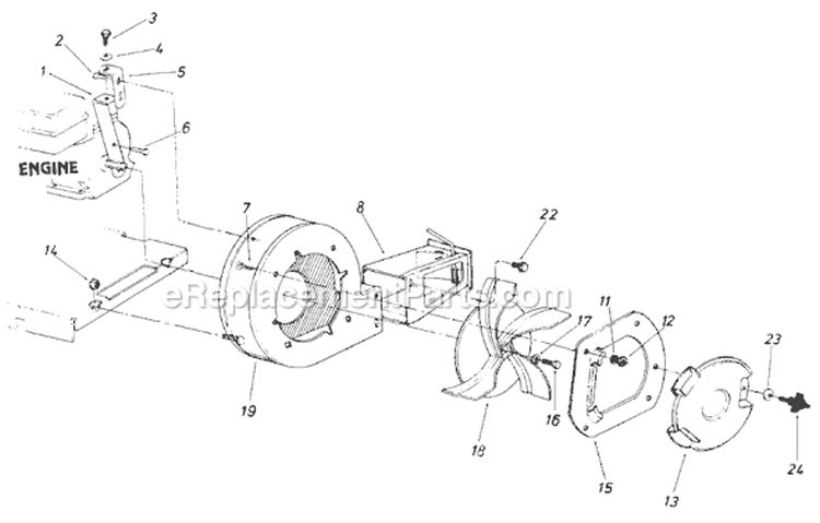 Page B Diagram and Parts List for 241-693-022 1991 MTD Leaf Blower / Vacuum