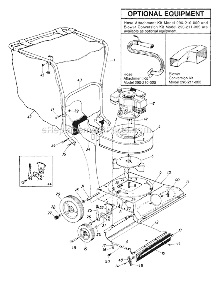 Page A Diagram and Parts List for 242-662-713 1992 MTD Chipper Shredder