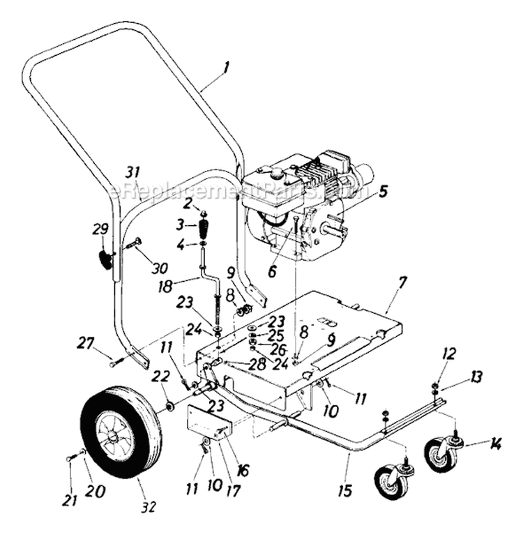 Page B Diagram and Parts List for 242-692-054 1992 MTD Leaf Blower / Vacuum