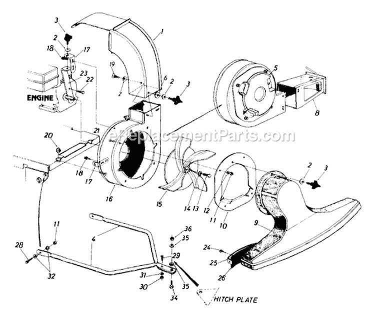 Page A Diagram and Parts List for 243-685-031 1993 MTD Chipper Shredder