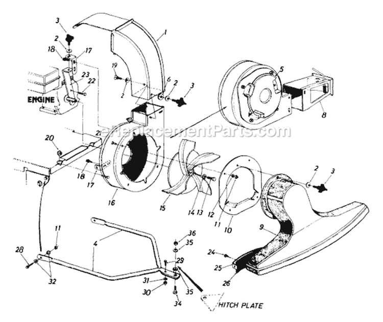 Page A Diagram and Parts List for 243-685-032 1993 MTD Chipper Shredder