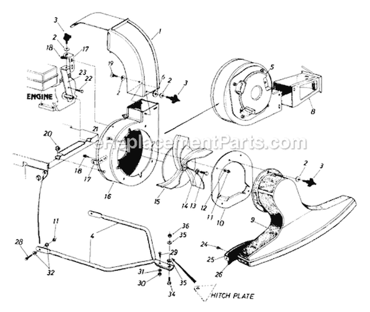 Page A Diagram and Parts List for 243-689-000 1993 MTD Chipper Shredder