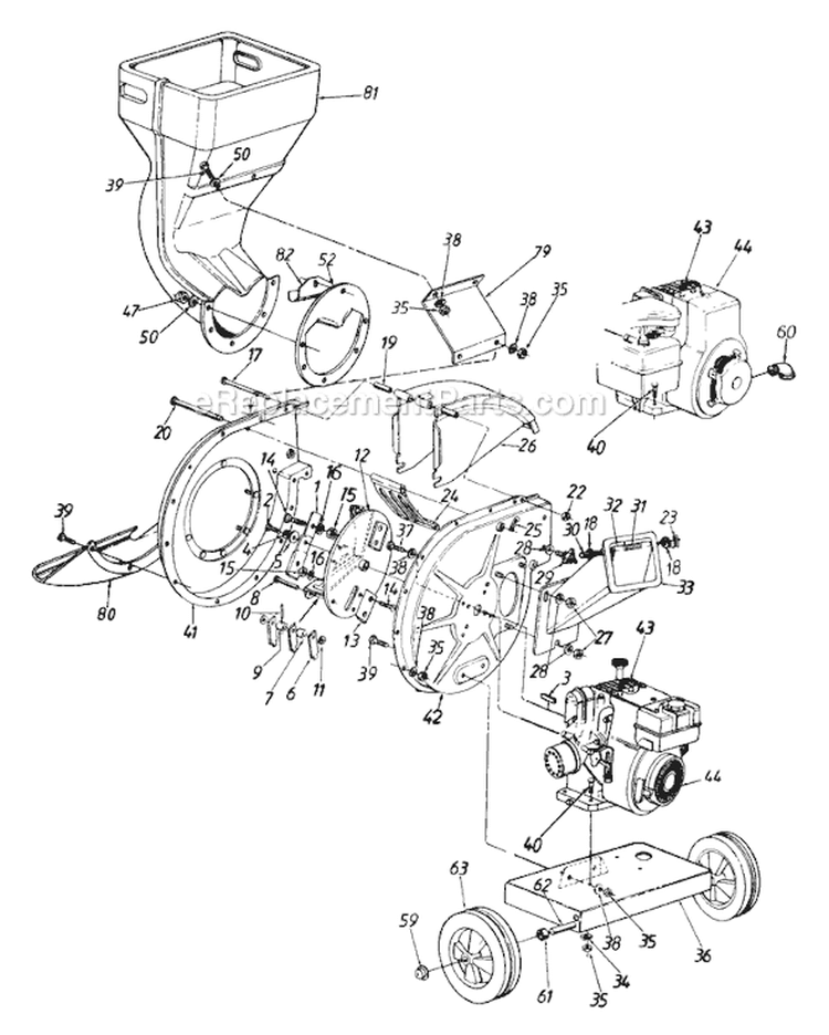Page A Diagram and Parts List for 244-645A206 1994 MTD Chipper Shredder