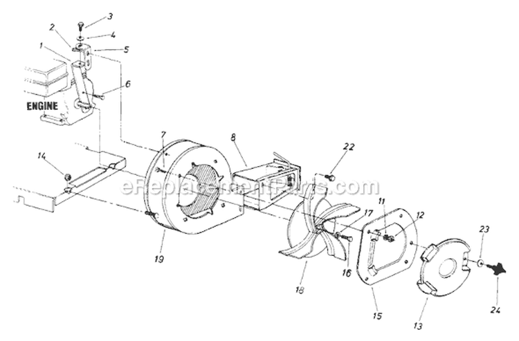 Page A Diagram and Parts List for 244-692-000 1994 MTD Leaf Blower / Vacuum