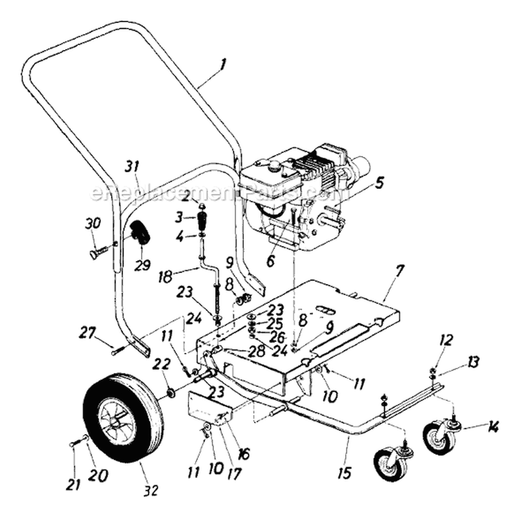 Page B Diagram and Parts List for 244-693-371 1994 MTD Leaf Blower / Vacuum