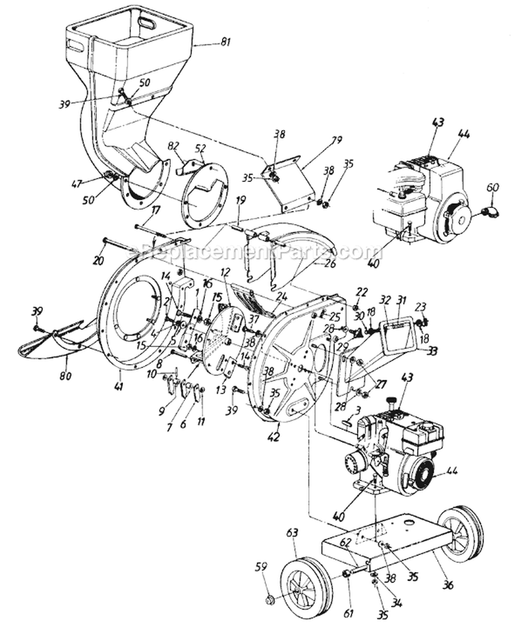 Page A Diagram and Parts List for 245-641A033 1995 MTD Chipper Shredder