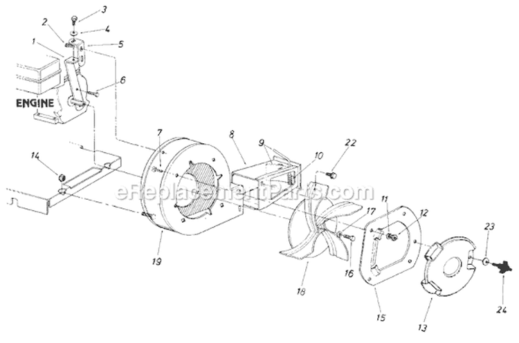Page B Diagram and Parts List for 245-694-033 1985 MTD Chipper Shredder