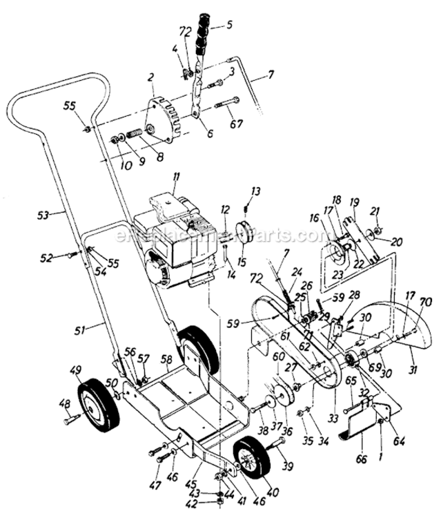 Page A Diagram and Parts List for 24596-9 1989 MTD Edger