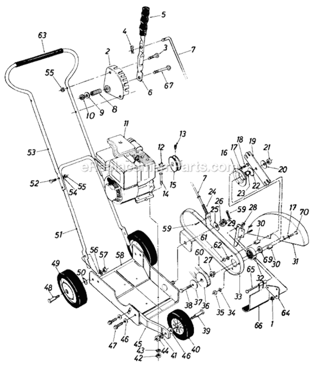 Page A Diagram and Parts List for 24596C 1986 MTD Edger