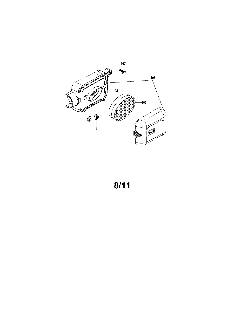 Air cleaner Diagram and Parts List for 1P65B0B-1  MTD Engine