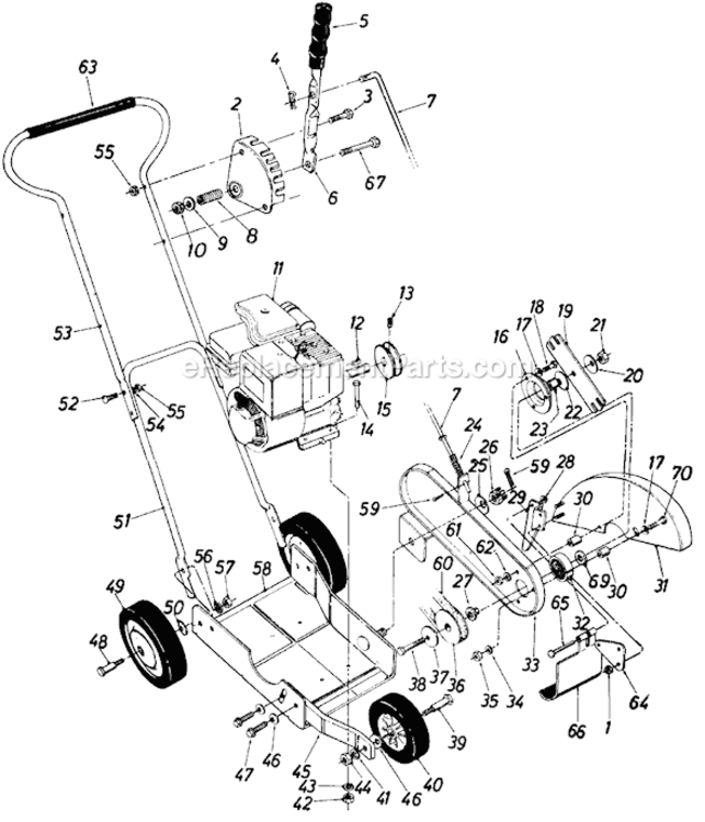 Page A Diagram and Parts List for 246-596-022 1986 MTD Edger