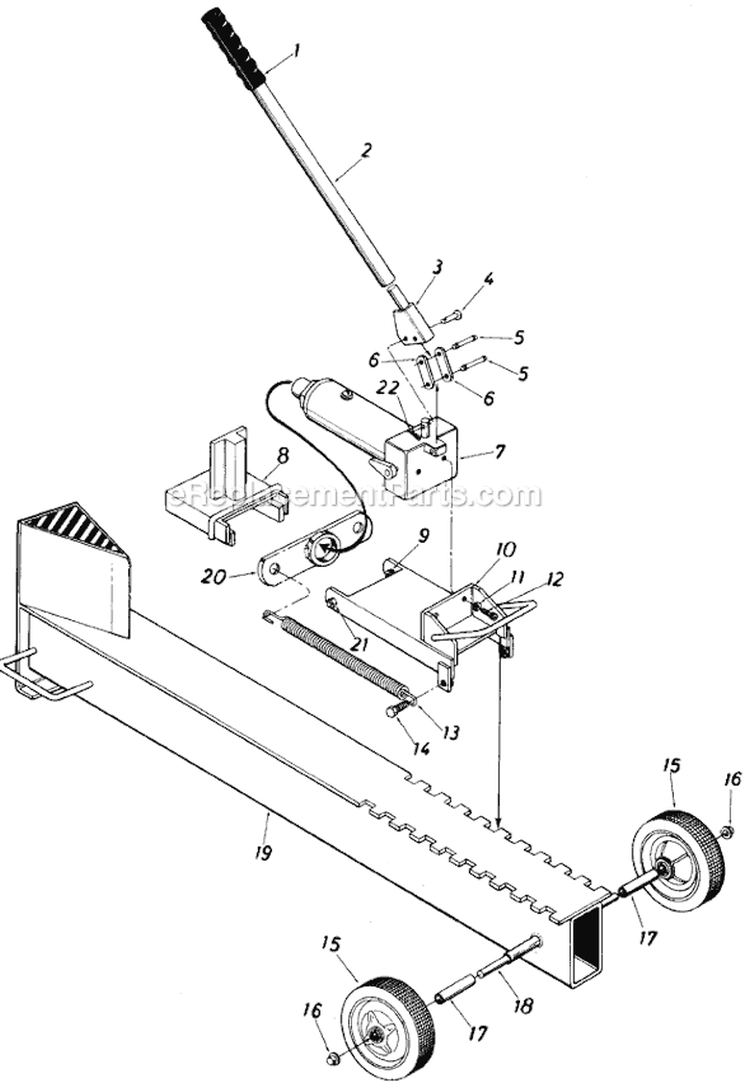 Page A Diagram and Parts List for 246-632-382 1986 MTD Log Splitter