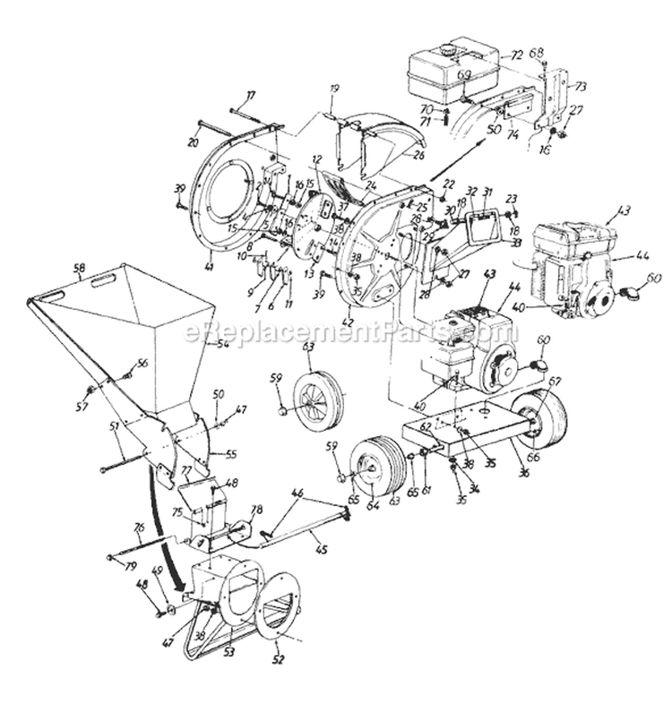 Page A Diagram and Parts List for 246-642A118 1996 MTD Chipper Shredder