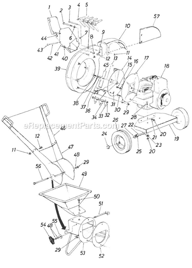 Page A Diagram and Parts List for 246-650-000 1986 MTD Chipper Shredder