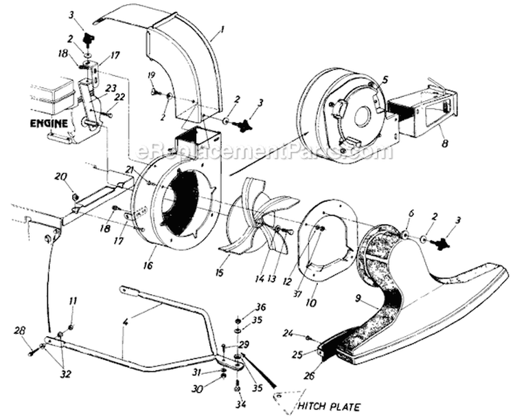Page B Diagram and Parts List for 246-685-077 1996 MTD Chipper Shredder