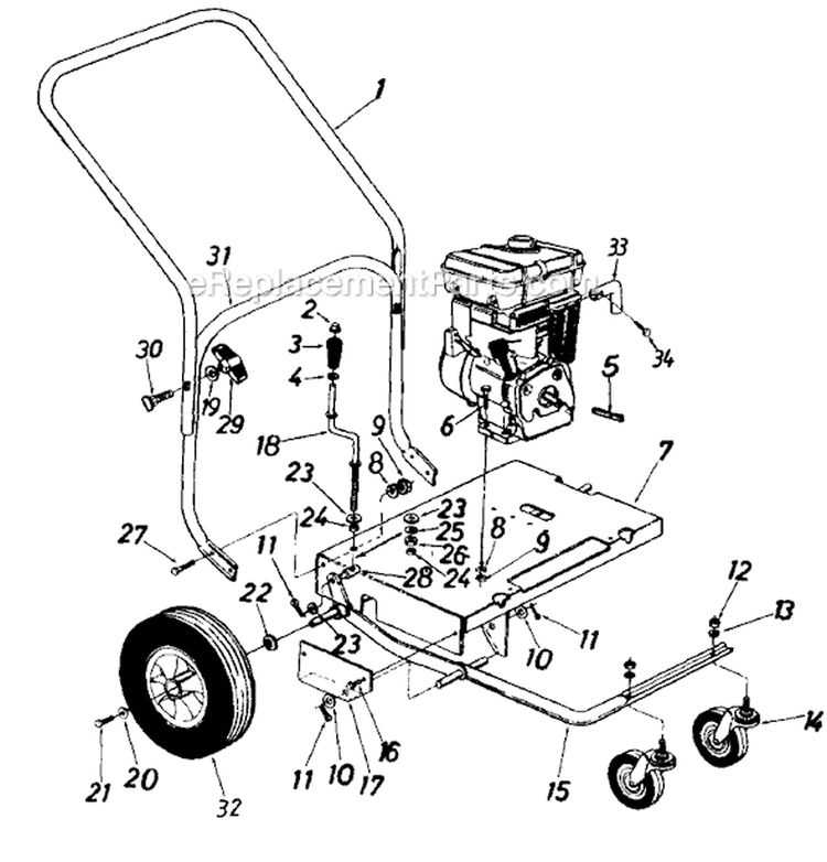 Page B Diagram and Parts List for 246-692-019 1996 MTD Leaf Blower / Vacuum