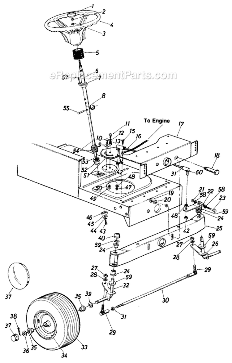 Page K Diagram and Parts List for 246-692-122 1986 MTD Lawn Tractor
