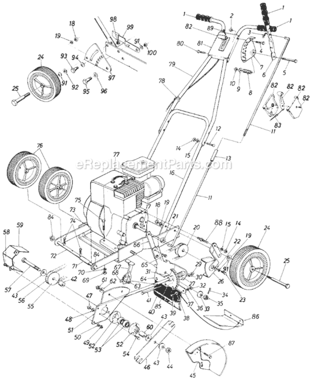 Page A Diagram and Parts List for 24604-8 1988 MTD Edger