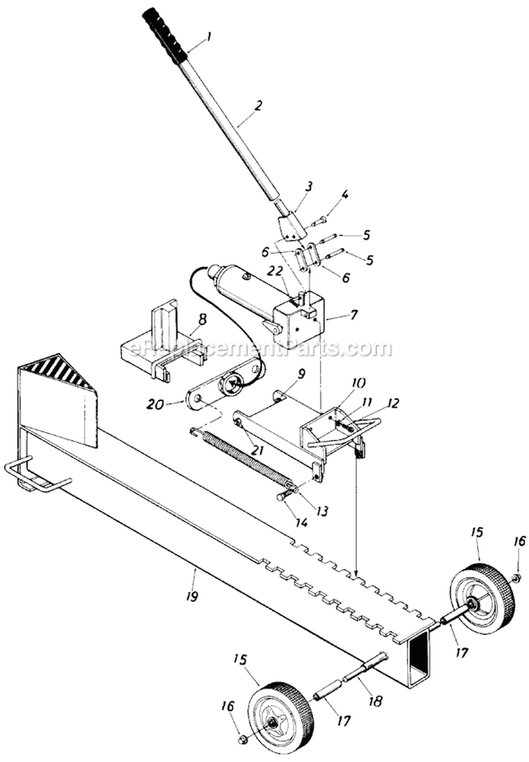 Page A Diagram and Parts List for 24632-7 1987 MTD Log Splitter