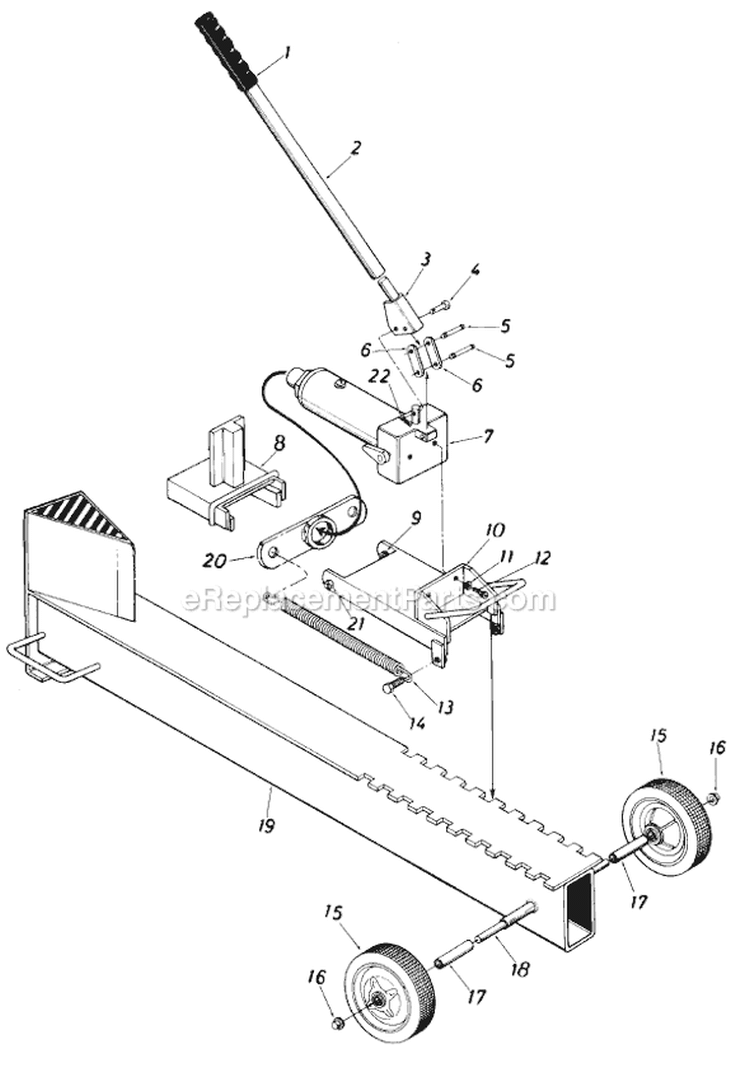 Page A Diagram and Parts List for 24632C 1986 MTD Log Splitter