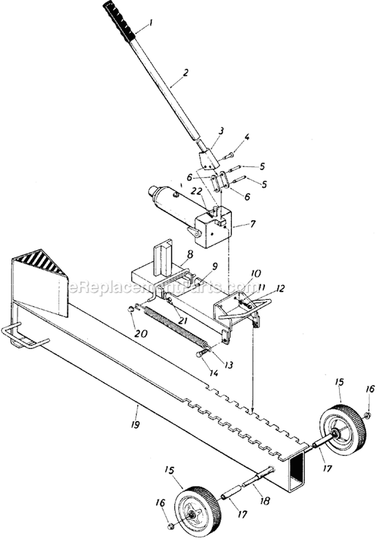 Page A Diagram and Parts List for 24632S 1985 MTD Log Splitter