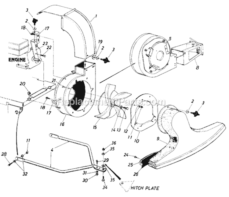 Page A Diagram and Parts List for 24677-7 1987 MTD Chipper Shredder
