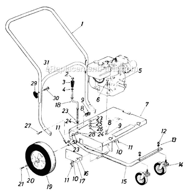 Page A Diagram and Parts List for 24695-9 1989 MTD Leaf Blower / Vacuum