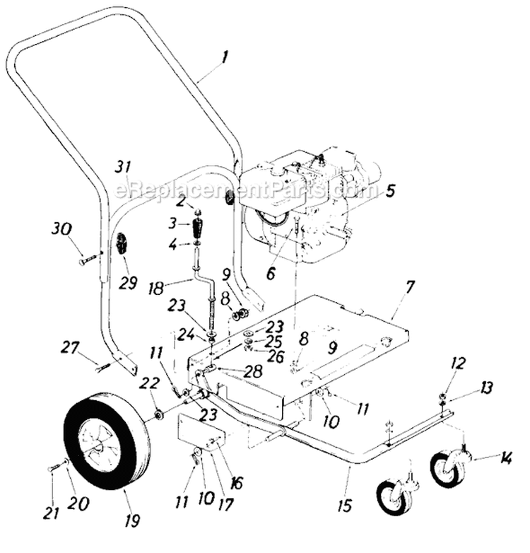 Page B Diagram and Parts List for 24695C 1986 MTD Leaf Blower / Vacuum