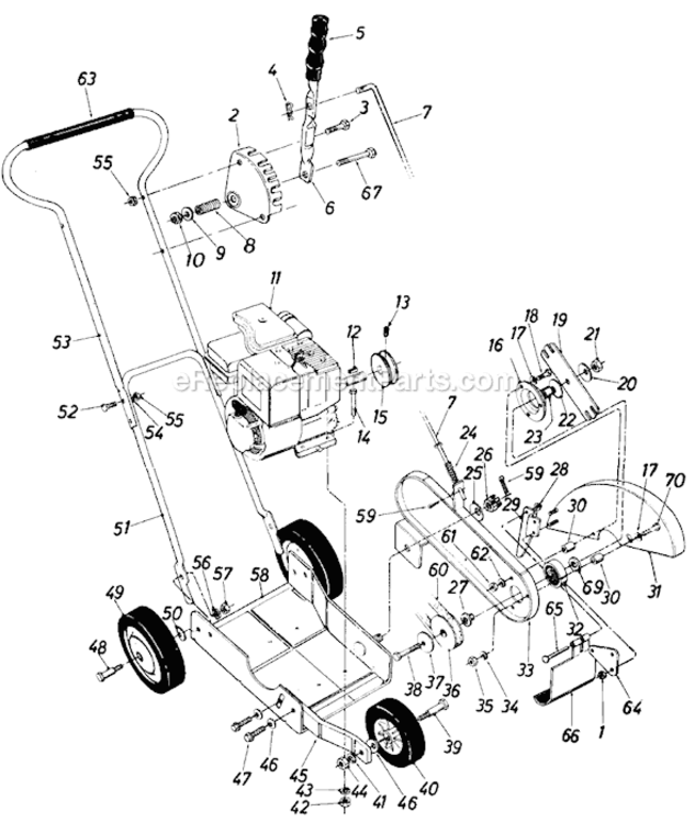 Page A Diagram and Parts List for 247-604-084 1987 MTD Edger