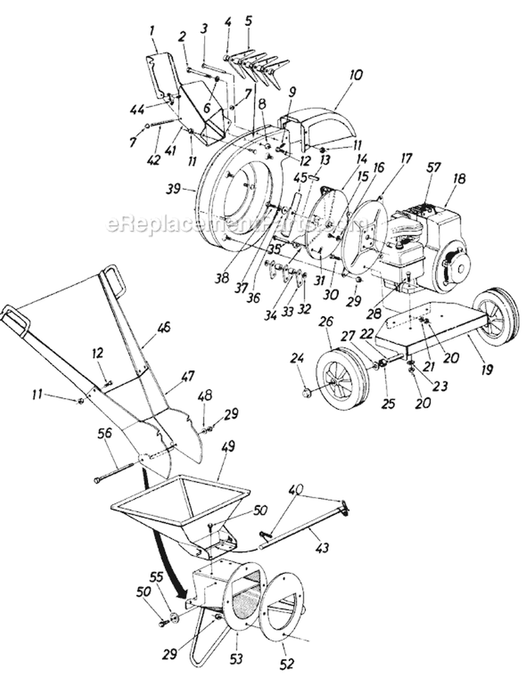 Page A Diagram and Parts List for 247-650-129 1987 MTD Chipper Shredder