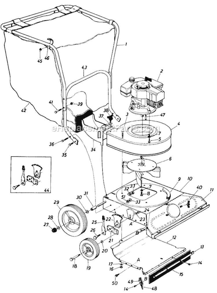 Page A Diagram and Parts List for 247-660-019 1987 MTD Chipper Shredder