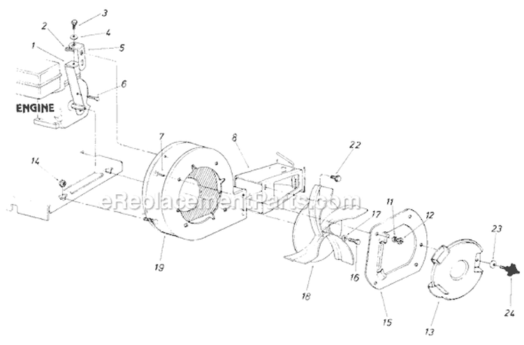 Page B Diagram and Parts List for 247-692-135 3Z811 -1987 MTD Leaf Blower / Vacuum