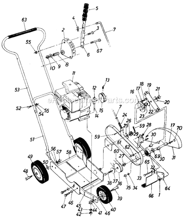 Page A Diagram and Parts List for 248-596-192 1988 MTD Edger