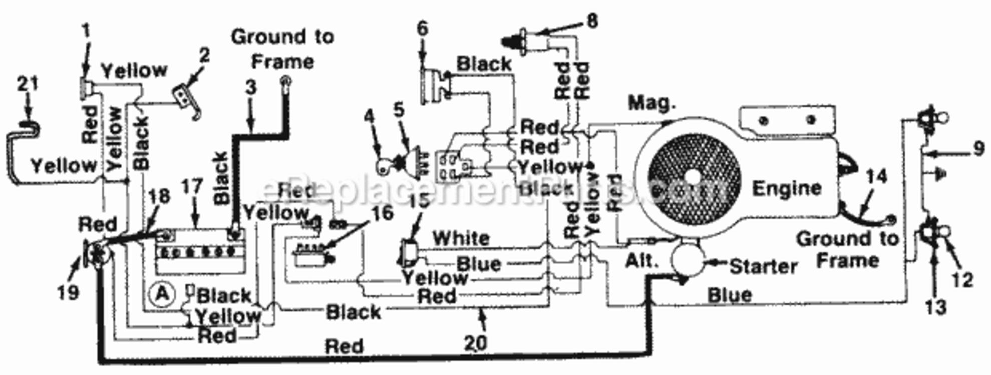 Electrical_With_Square_Headlights Diagram and Parts List for 248-604-111  MTD Lawn Tractor