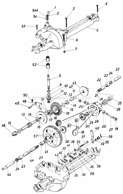 Single_Speed_Transaxle_Right_Hand Diagram and Parts List for 248-604-111  MTD Lawn Tractor