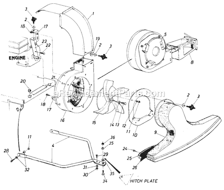 Page B Diagram and Parts List for 248-685-000 1988 MTD Chipper Shredder