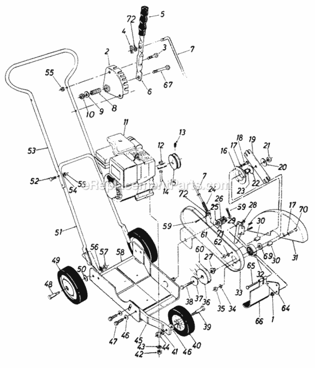 Parts Diagram and Parts List for 249-596-372  MTD Edger