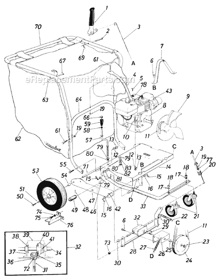 Page A Diagram and Parts List for 249-685-151 1989 MTD Chipper Shredder