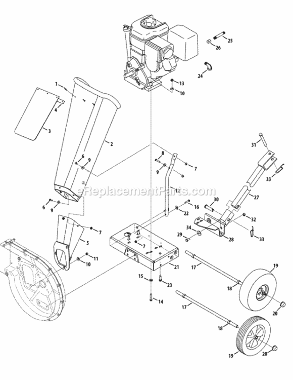 Chipper_Shredder_General_Assembly Diagram and Parts List for 24A-452J706 2013 MTD Chipper Shredder