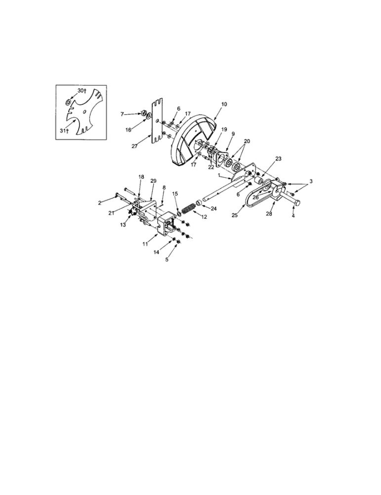 Spindle Assembly 2 Diagram and Parts List for 551  MTD Edger