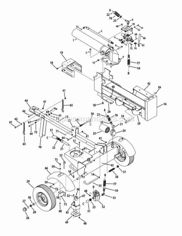 Logsplitter_Mtd_Gold_21-Ton Diagram and Parts List for 24BF51MN704 2012 MTD Log Splitter