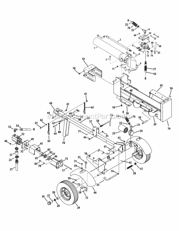 General_Assembly Diagram and Parts List for 24BG55M1706 2013 MTD Log Splitter