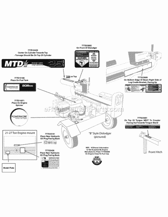 Label_Map_24Bg55M3006 Diagram and Parts List for 24BG55M3006 2011 MTD Lawn Mower
