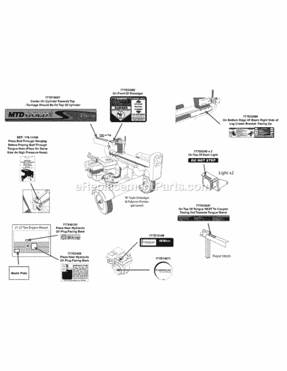 Label_Map_24Bg57M1704 Diagram and Parts List for 24BG57M1704 2013 MTD Log Splitter
