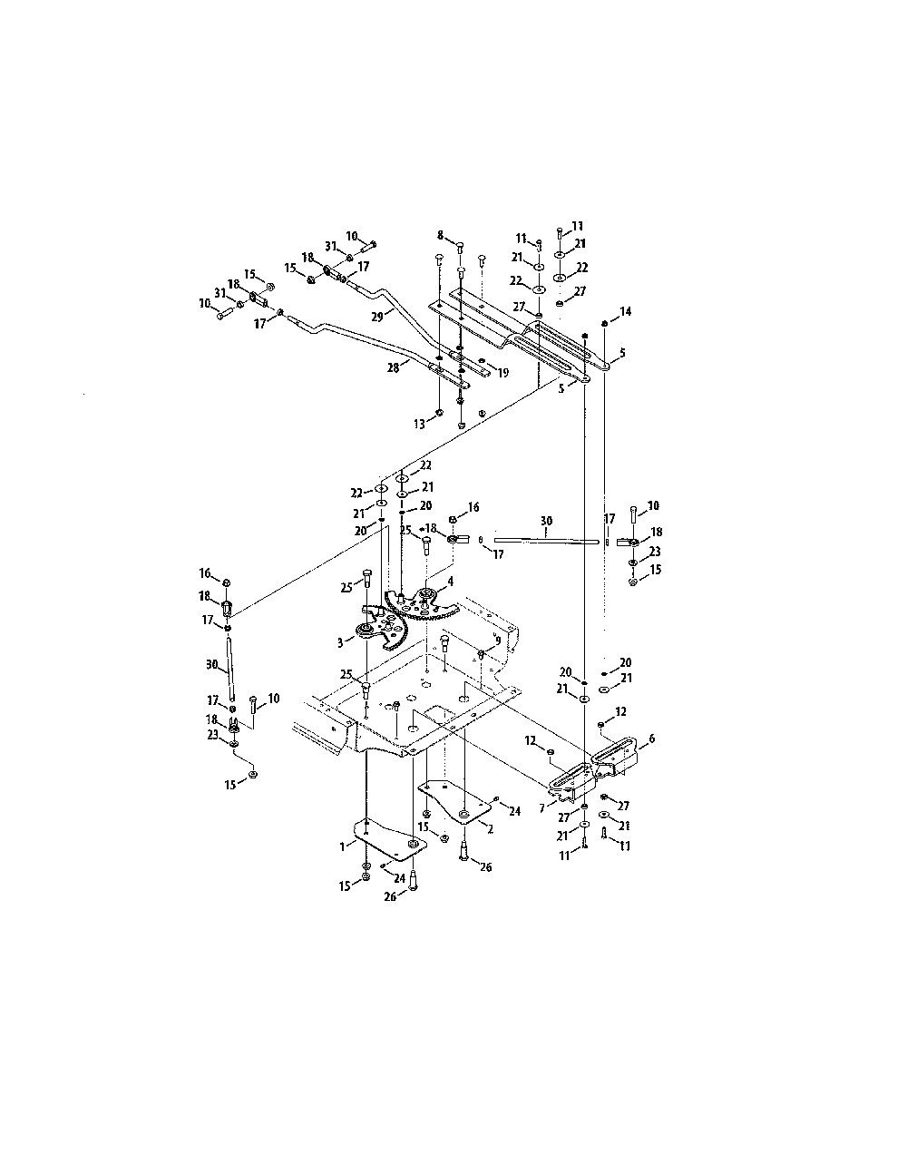 Hydro link/gears Diagram and Parts List for 17ARCBDS099  MTD Lawn Tractor