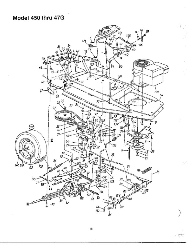 Lawn Tractor 3 Diagram and Parts List for 450 THRU 47G MTD Lawn Tractor