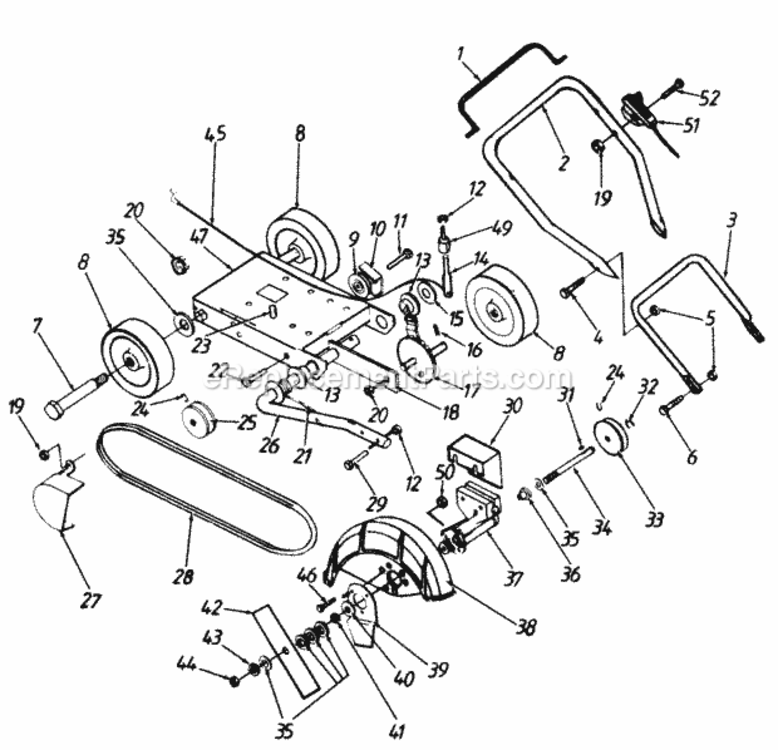 Parts Diagram and Parts List for 250-534-146  MTD Edger